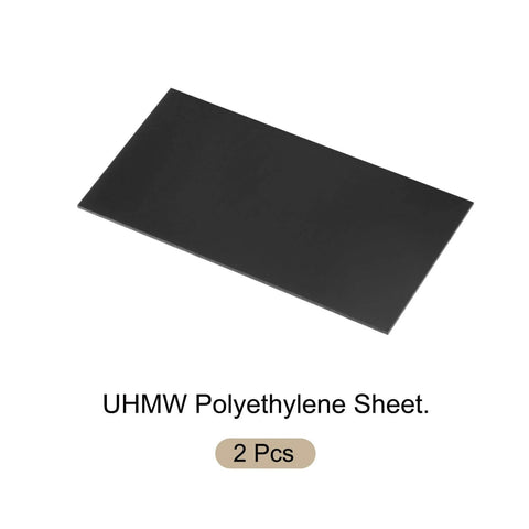 Two Pack UHMW Polyethylene Sheets Six By Twelve Inches One Eighth Inch Thick Black Plastic For Home And Industrial Use Heavy Duty Wear Resistant High Strength Durable Sheet showing one sheet