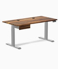 Heavy Duty Hardwood Standing Desk With Sliding Storage Drawer, 60 Inch Adjustable Height Sit-Stand Workstation featuring sleek pheasantwood finish.