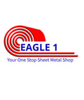 Eagle 1 logo with red spiral design and slogan, "Your One Stop Sheet Metal Shop."
