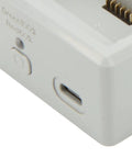Close-up of 3 Way Drone Battery Charging Station With PD Fast Charge input port showing power status indicators