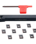 Heavy Duty Lathe Tool Holder SCLCR1212H09 With Ten CCMT09T304 Carbide Inserts Wrench Included Ready To Roll For Finishing And Roughing Jobs Precise Tolerance Keeping Machining Smooth And Efficient. Black 42cr lathe holder with wrench and 10 carbide inserts