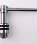 Two Piece Tap Wrench Set With Sliding T Handle And Reference Table For Zero To One Half Inch Taps Ideal For Precise Threading And Straight Holes
