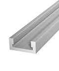 32 Inch Anodized Aluminum T Slot Track for Rock Solid Woodworking Jigs and Fixtures, showing the aluminum profile close-up.