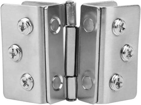 Heavy Duty Stainless Steel Glass Door Hinges Built Tough For Hassle Free Zero Impact Drilling, view of dual clamps in silver finish.