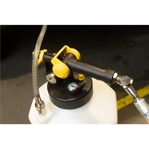 Fluid Extractor Dispenser For Evacuating And Refilling Reservoirs, Topping Off And Bleeding Hydraulic Brake And Clutch Systems, 5.3 Gallon Capacity, 120 PSI, Vacuum Or Positive Pressure, Compressed Air Ready, Pro Grade Heavy Duty