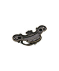 Set Of 10 Antique Bronze Finish Drop Swing Drawer Pulls With Screws 3 Inch Long Drop Bail Handles Featuring Two Point Seven Two Inch Center To Center Holes For Cabinets Dressers Cupboards Furniture Restoration And Wooden Cases In Rustic Vintage Style, close-up of one handle