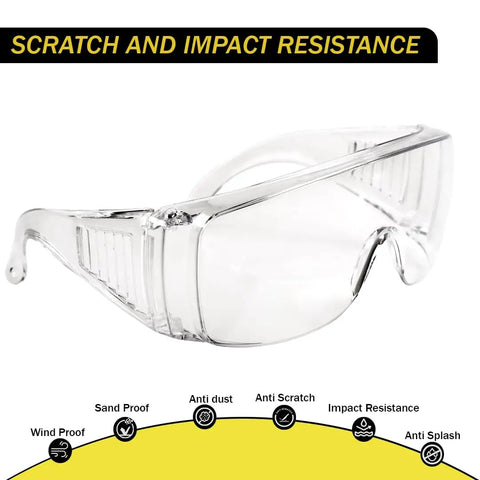 OTG Safety Glasses For Over Eyeglasses Pack Of 4 For Men And Women Anti Fog Dust Proof UV Protection ANSI Z87 1 Scratch Resistant