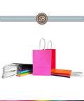 32 Pack Small Paper Gift Bags With Handles In 16 Color Variations 8.3 By 6 By 3.15 Inches Durable Recycled Thick Paper Great For Party Favors Gifts Crafts And DIY Projects displayed in rainbow colors with handles