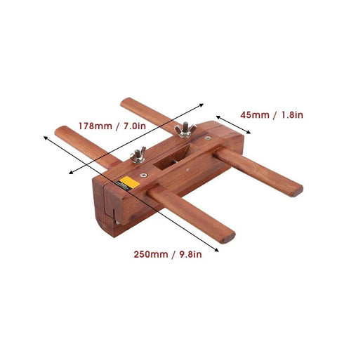 Badass Double Handle Hand Plane Built From Solid Rosewood And Fitted With A Razor Sharp Steel Blade, showing 250mm/9.8in size.