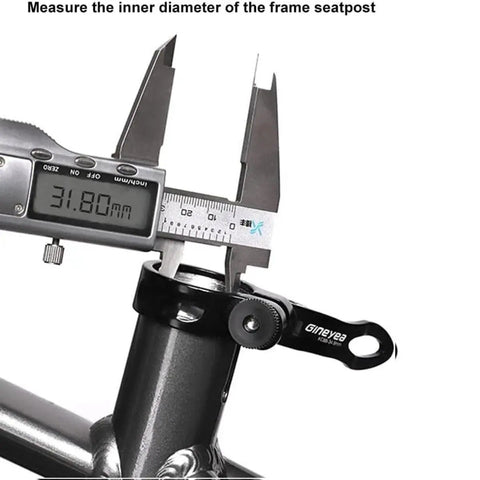 Caliper measuring frame for Aluminum Bicycle Seatpost Adapter Shim Sleeve 60Mm Fits 25.4 To 27.2Mm And 27.2 To 31.8Mm