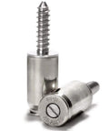 Roll Custom With These Tough As Nails Forty Five Caliber License Plate Screws Featuring Bullet Fasteners And A Solid Nickel Plated Finish That Stays Clean For Cars Trucks And Motorcycles close-up of nickel plated 45 caliber auto plate screws with bullet design