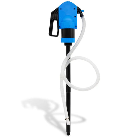 Beefy Lever Action Drum Pump For 55 Gallon Drums Delivers 1 Pint Per Stroke with 6.56 Ft of 3/4 Inch Hose, Polypropylene Build