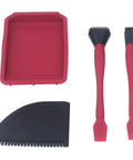 Silicone Glue Kit For Woodworking DIY Ready With Dual Head Spreader And Applicator, including 2 brushes, comb, and tray