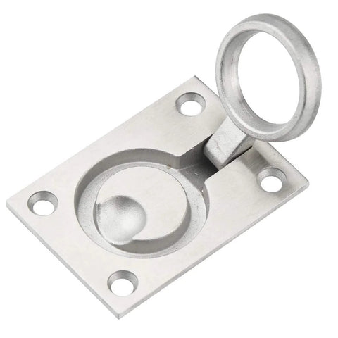 2 Pack Square Flush Pull Ring Handles For Recessed Boat Hatch Latch And Cabinet Flush Mount Hidden Lifting Ring Handles In 304 Stainless Steel