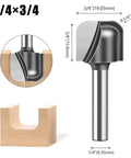 Killer Sharp Carbide Bowl And Tray Router Bit Set One Quarter Inch Shank For Woodworking Crafts Jewelry Boxes and Fly And Tackle Boxes No Sweat Cutting Premium Core Craft Gear, detailed view of carbide router bit with dimensions.