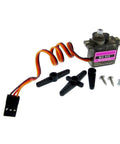 MG90S 9G Micro Servo Motor with components, metal gear, high torque, low noise, double ball bearing, 0.11-0.12s per 60 degrees
