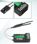 Six Channel 2.4GHz AFHDS2A Receiver With PPM Output And IBus Port displaying wire connectors and input ports