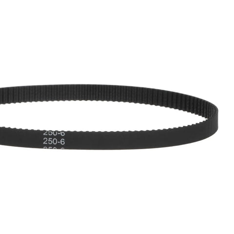 2GT Timing Belt 6mm Wide 250mm Pitch Closed Loop For 3D Printers 125 Teeth Built To Last Reinforced Rubber With Fiberglass For Beefy Strength And Smooth Quiet Performance, black closed-loop belt