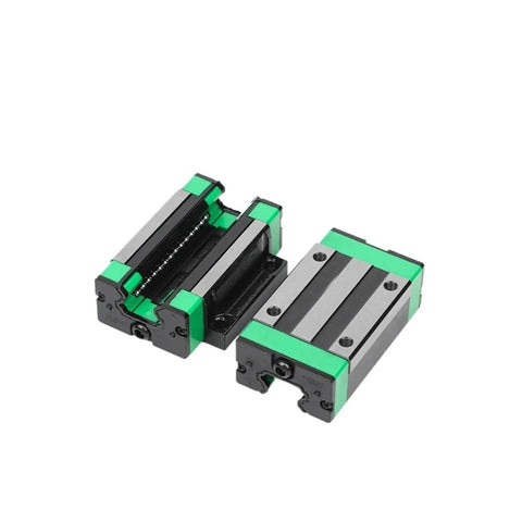Heavy Duty High Precision Linear Guide Rail Kit Featuring Two Inch Eight HGR15 Slotted Rails With Fourpcs HGH15CA Slider Blocks For Smooth CNC Axis Motion And Zero Friction Movement In Any DIY Project Setup, HGR15 slider blocks close-up
