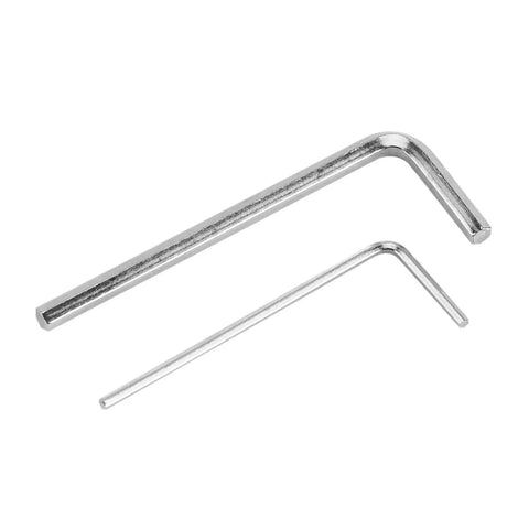 Two silver L-shaped hex keys, small and medium sizes, used for assembly or adjustments in Mini Lathe Live Center Double Bearing Revolving Center.