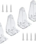 4 Pack Clear Plastic Hold Down Brackets For 1 Inch Mini Blind Bottom Rail Clips With Screws visible in image