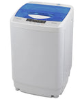 No Sweat Super Compact 1.34 Cu Ft Portable Washing Machine Fully Automatic in grey-blue, ideal for apartments and RVs.