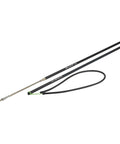 14mm Aluminum Pole Spear For Spearfishing With Anodized Ergal Shaft Rubber Band Propulsion M6 Thread Black Finish 160 Cm Length Harpoon Tip Built For Saltwater Toughness And Reliable Depth Ready Performance displayed flat with spear tip and rubber band visible