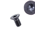 25 Pack 8-32 Flat Head Machine Screws With Smooth Torx Drive And Tough As Nails Black Oxide Finish viewed from two angles.