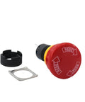 Mushroom Head Emergency Stop Push Button Switch 16mm Turn To Reset 1NO 1NC with cover and mounting parts for machinery control