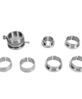 Stainless Steel Watch Movement Base Holder Kit With Precision Adjustment Tool for multiple movements, 7-piece view