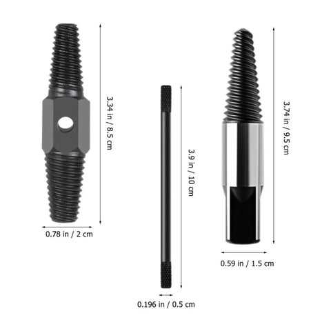 Heavy Duty Screw Extractor Set With Dual-head Design For Easy Bolt Removal And Broken Water Pipe Screw Fixing, Simple To Use Plumbing Tool Kit Great For Home Repairs, 3 sizes