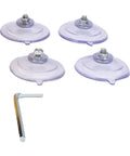 Four suction cups for secure use with Compact Cordless Bench Grinder With 5500Rpm Motor, compatible with Dewalt batteries.