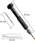 Must Have Eyeglass Repair Kit With S2 Steel Precision Screwdriver And 15 Screw Sizes for Quick At Home Fixes showing screwdriver dimensions