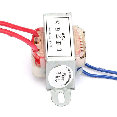 AC To AC Isolation Power Transformer, 220V Input To 12V And 24V Output, 50Hz, 2W, Single Phase EI Core with wiring