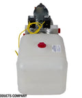 4-Way DC Hydraulic Power Unit With 12V Motor And Built-In Pump For Trucks And Trailers, Compact 0.75 Gallon Poly Reservoir
