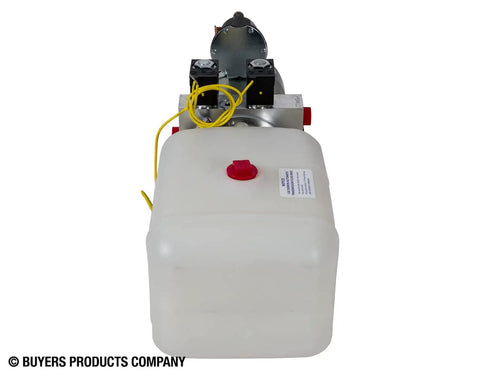 4-Way DC Hydraulic Power Unit With 12V Motor And Built-In Pump For Trucks And Trailers, Compact 0.75 Gallon Poly Reservoir