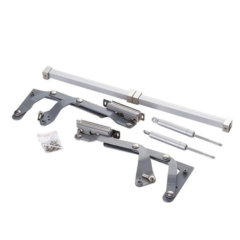 Space Saving Translational Lift Up Cabinet Hinge With Flap Support For Tight Kitchens, 5Kg Max Load, No Fuss Rust Resistant Spray Painted Iron Cylinder