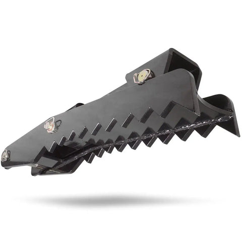 36 Inch Weld On Backhoe Thumb Clamp With Five Eighths Inch Steel Plate, side view, heavy duty adjustable assembly, black steel material