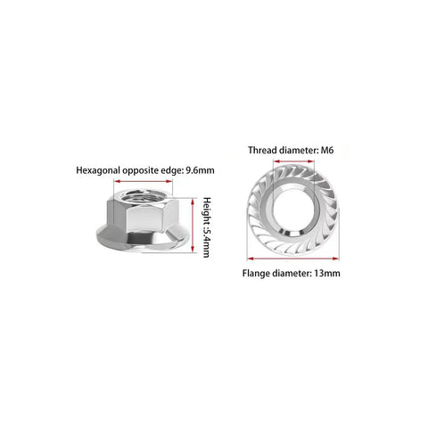 Rust proof stainless steel M6 nut dimensions for Badass 16 Pack LiFePo4 Bus Bars Nickel Plated Copper Heavy Duty Straps.