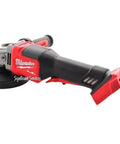 Hardcore Shop Grade Cordless Angle Grinder 4 5 To 6 Inch With Fast Braking And Secure Paddle Switch Tool Only For Demolition And Metal Cutting On Tough Job Sites, view from side.