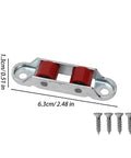 4Pcs Set Rock Solid Steel Slider Door Rollers With Silent Dual Nylon Wheels 16Mm Double Groove Design Self Adjusting Tray, 6.3cm length.