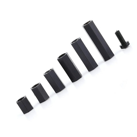 Rock Solid Nylon Standoff Spacer Kit For Circuit Boards With 250 Pieces Includes Male And Female Hex Pillars Anti Signal Interference Easy Mounting Great For Chip Thermal Channels M2 Dual Pass D Model, black nylon hex spacers