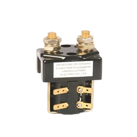 Top Quality Dc Contactors Qcc26c-100a Amps For Full Electric Truck Stackers 12 Volt System, showcasing electrical switch with gold terminals.