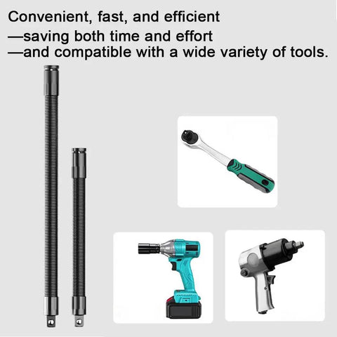 1/2 Inch Flexible Shaft Extension Tool For Auto Repair, Bendable Reach With Torque Socket, 250mm and 350mm lengths