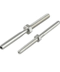 Premium Two Pack Marine Grade Stainless Steel Threaded Swage Stud Terminals M8X4 size, heavy duty marine fittings.