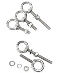 Go To Lifting Eye Bolt Kit In Stainless Steel 304 With M6 M8 M10 M12 M14 M16 Rings Includes Lock Nut Lock Washer And Flat Washer Heavy Duty Metal Screws 70 To 200mm Length For DIY Projects And Pro Jobs, 304 stainless steel eye bolts with washers