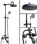 UMJIGF Shower System with Hot and Cold Water Black Shower Faucet Set Multifunction Double Ceramic Handle with Shower Head