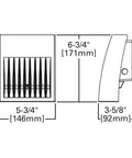Dimensions diagram of Crosstour 26W Carbon Outdoor Integrated LED Wall Pack with 4000K Neutral White, Bronze Finish.