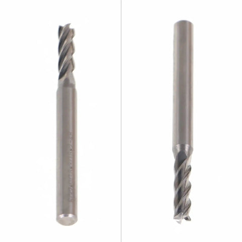 Five Pack 5/32 Inch Helix Carbide End Mill TiAlN Coated Four Flute Upcut CNC Spiral Router Bit With 9/16 Inch Length Of Cut