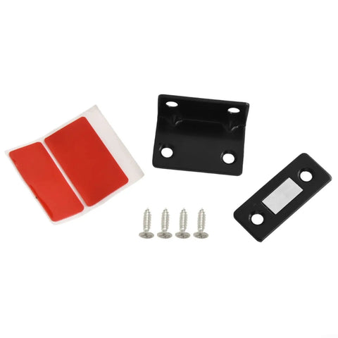 Stainless Steel Magnetic Cabinet Latch With No Slam Hold, mounting hardware and screws, Rust Resistant 304 Stainless Steel Black Finish
